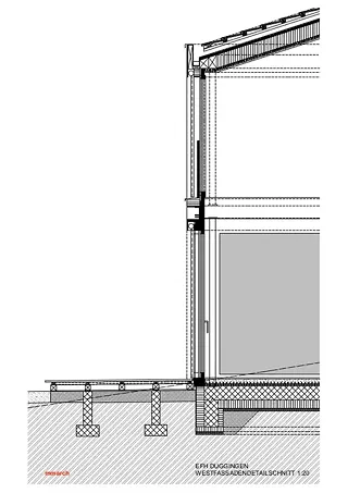 plan détaillé façade ouest 1:20