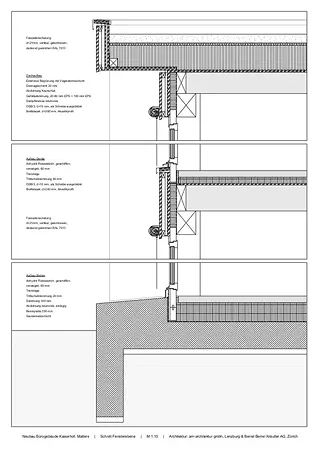 coupe / plan de la fenêtre