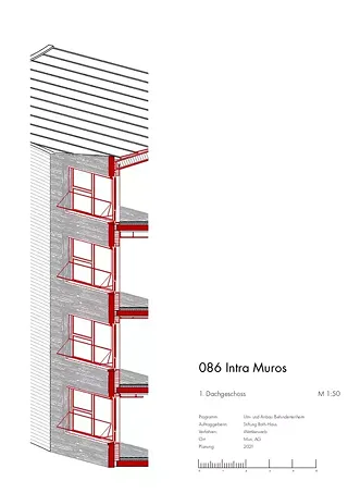 Axonometrie der Fassade