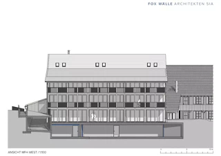 Façade ouest d'un immeuble collectif