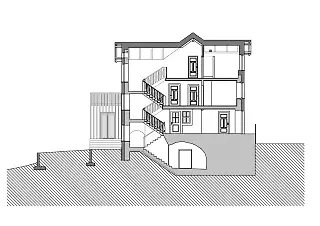 Coupe longitudinale, Vue annexe