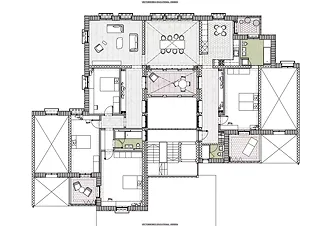 Plan du 5e étage avec construction