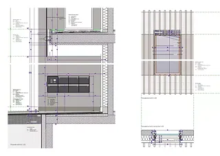Détail façade, coupe vertical, elevation