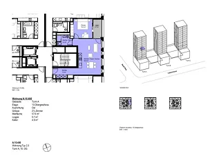 Wohnung Typ 2.3Turm A, 10. OG