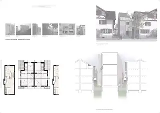 Grundriss Dachgeschoss und Renderings