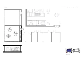 Plan et élévation de la bibliothèque