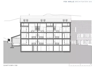 Längsschnitt Mehrfamilienhaus