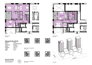 Wohnung Typ 5.1 DXTurm A, 24./25.OG
