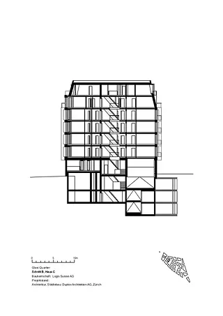 Coupe B, maison C