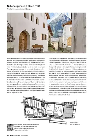 Le projet dans l'Arc Award Mag 2022