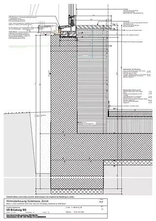 Détail en coupe étage de bas M 1:5
