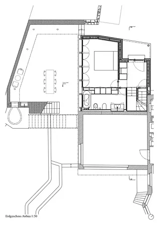 Erdgeschoss Anbau 1:50