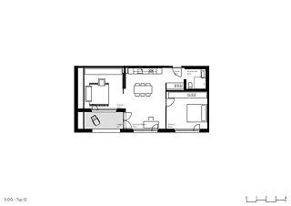 Plan appartement 2,5 pièces