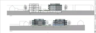 Fassade West / Schnitt
