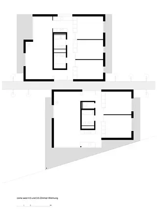 Plan d'appartement de 4½ et de 3½ piècespièces