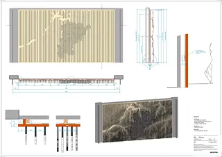 Détail – paroi à lamelles