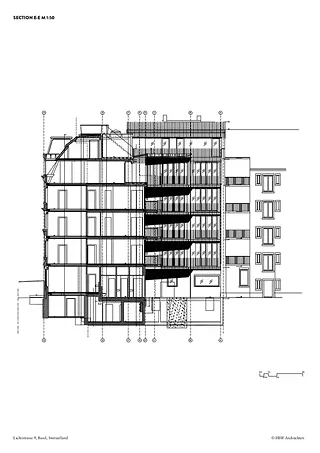 HHF, Lichtstrasse, façades et coupes