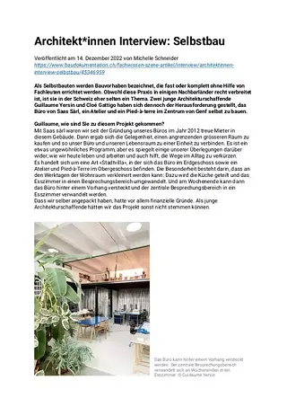 Architekt*innen Interview: Selbstbau