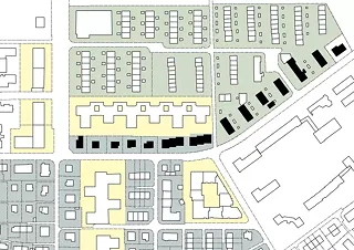 Schema: Eine Parzelle, ein Haus