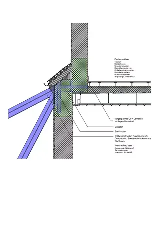 Coupe de la façade renforcement parasismique