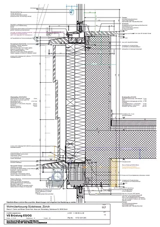 Détail en coupe Rez et étage M 1:5