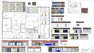 Grundriss und Ansichten