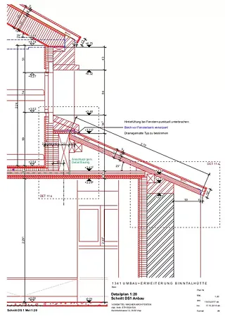 Detailschnitt Vordach
