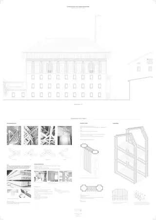 Nordwestfassade / Holzverbindungen