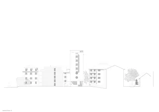 Studentenwohnen Ostfassade 1/100