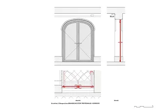 Détail de porte en acier