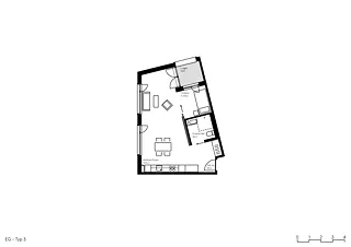 Plan appartement 1,5 pièces