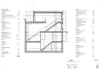 Coupe transversale de l'escalier