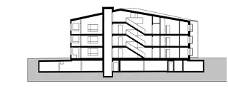 Haus-D Schnitt Ost-West