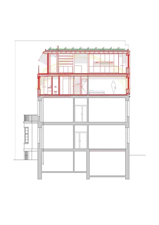 Coupe transversale logement