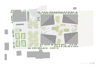 Plan de Situation avec le design de la cour