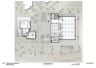 Situation: plan de situation avec la place du village comme nouveau centre public