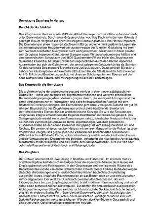 Beschreibung Zeughaus Herisau
