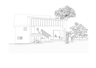 Coupe – Organisation des espaces de jour