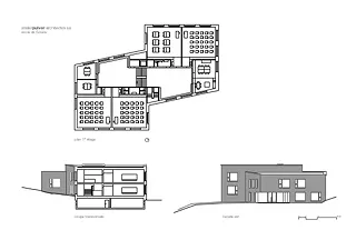 Obergeschoss, Querschnitt und Fassade Ost