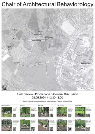24FS – Poster with the 10 Projects, their locations in the forest with further information