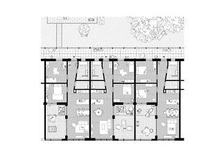 Plan des logements dans les bâtiments intermédiaires