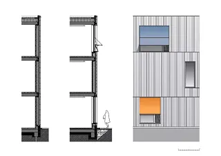 Coupe façade / Vue