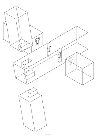 Connexion axonométrique (plan détaillé)