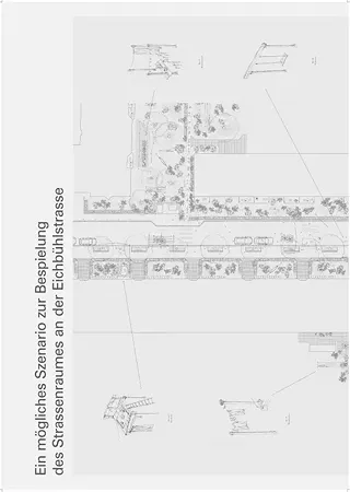 Un scénario possible pour l'utilisation de l'espace de rue à Eichbühlstrasse 1/2