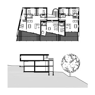 Etage supérieur et coupe