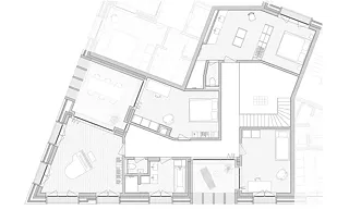 Plan de l'étage de l'appartement jaune | 1:20