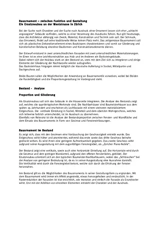 Beschreibung Wettbewerbsobjekts