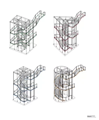 Tours d'escaliers des différents clusters