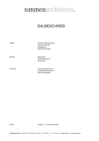 Baubeschrieb