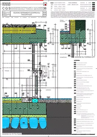 Schnitt Schiebefenster und -türen, Ostfassade